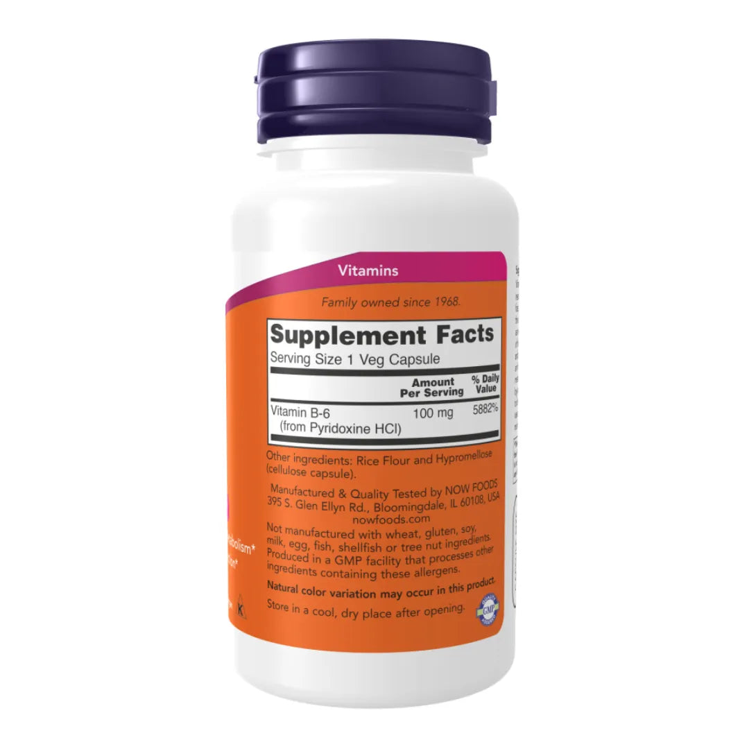 Vitamin B-6 100 mg - 100 Capsules