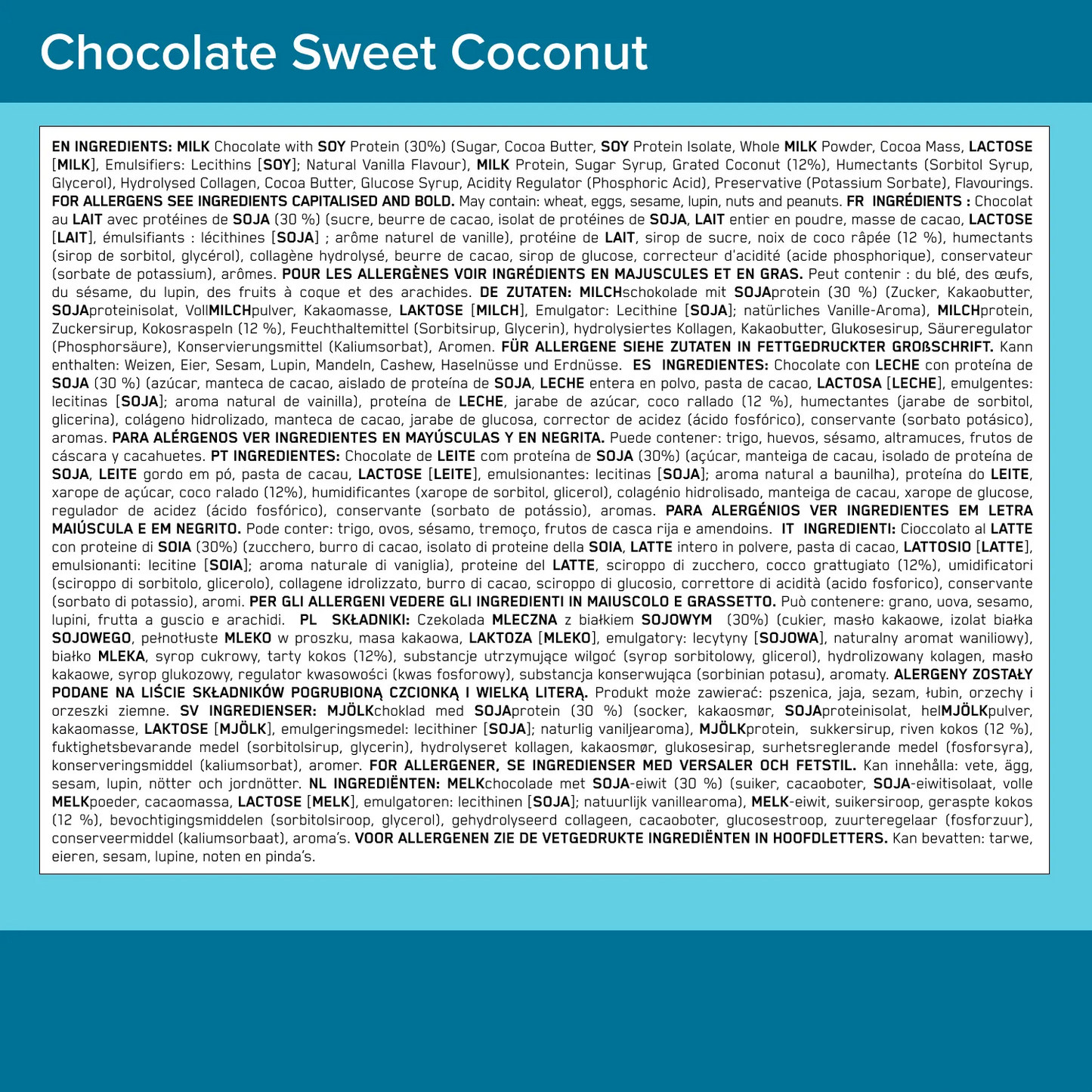 Chocolate Sweet Coconut Protein Bar - 18g