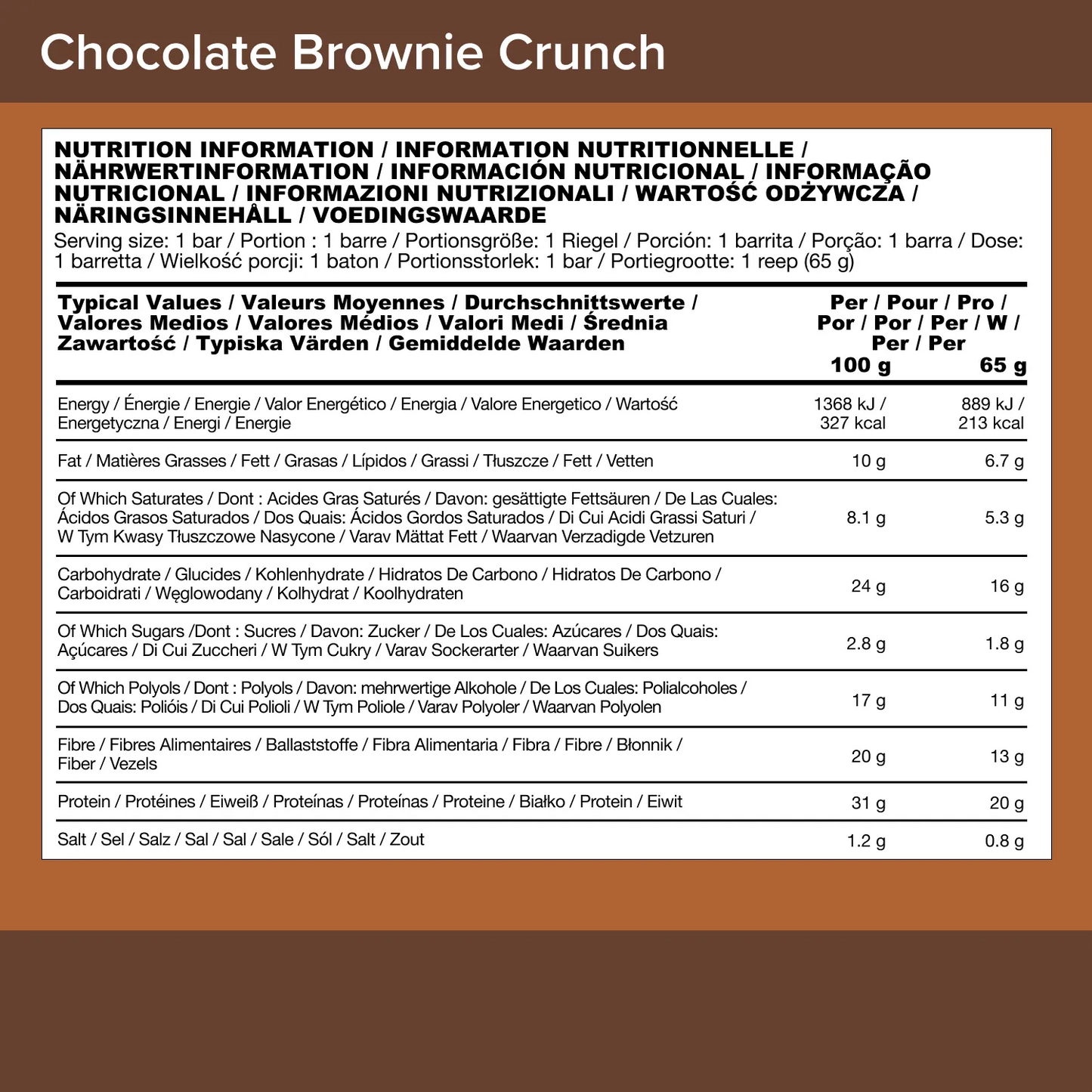 Chocolate Brownie Crunch Protein Bar - 20g