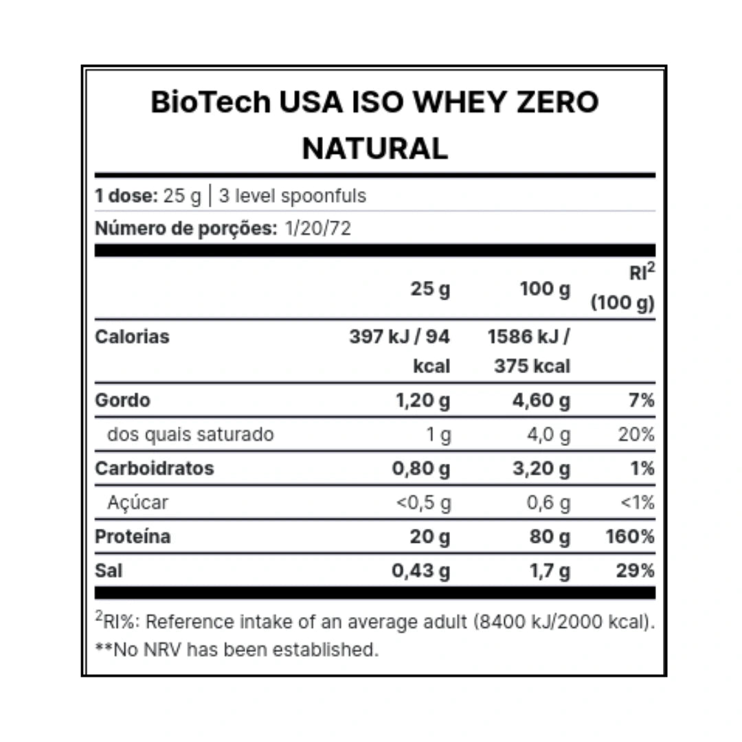 Iso Whey Zero Lactose Free Natural