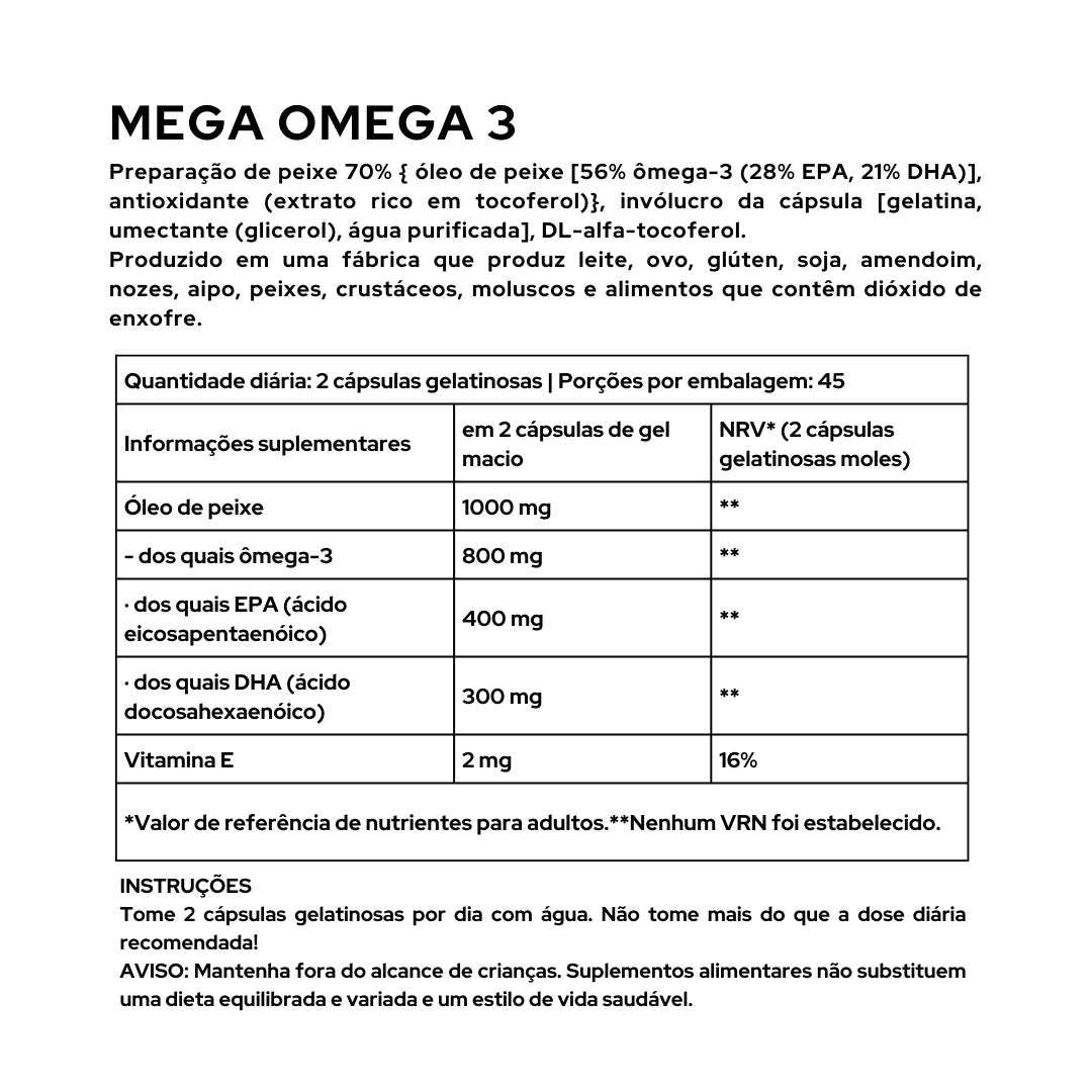 Mega Omega 3 - 180 Cápsulas
