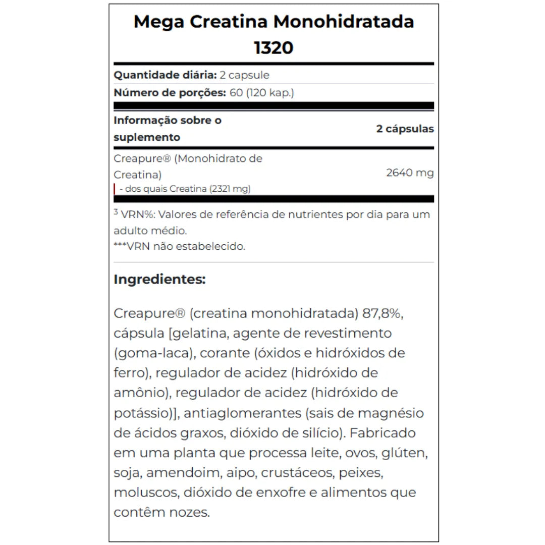Mega Creatine Monohydrate 1320 - 120 CAPS