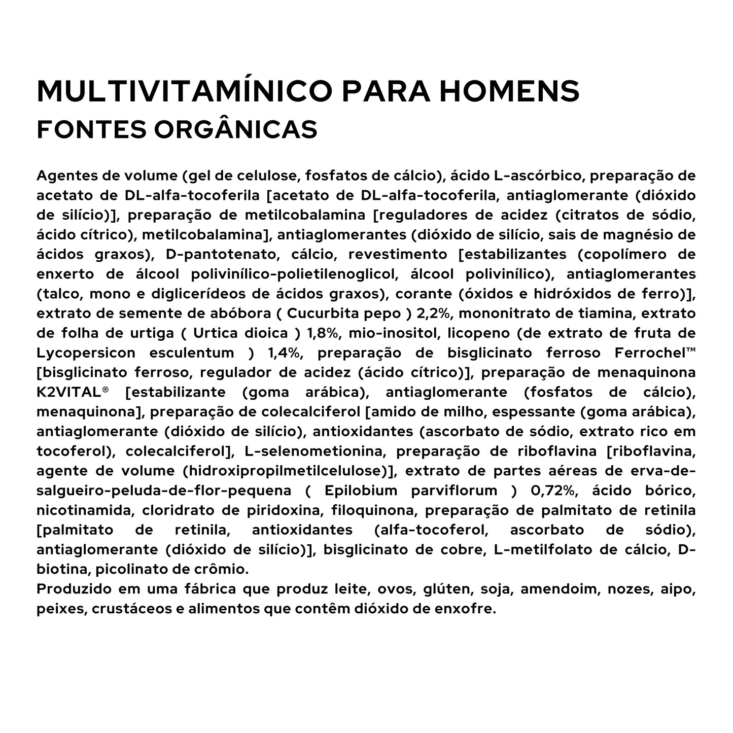 Multivitamin for Men from Organic Sources