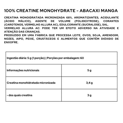 100% Creatine Monohydrate Com Sabor - 300g