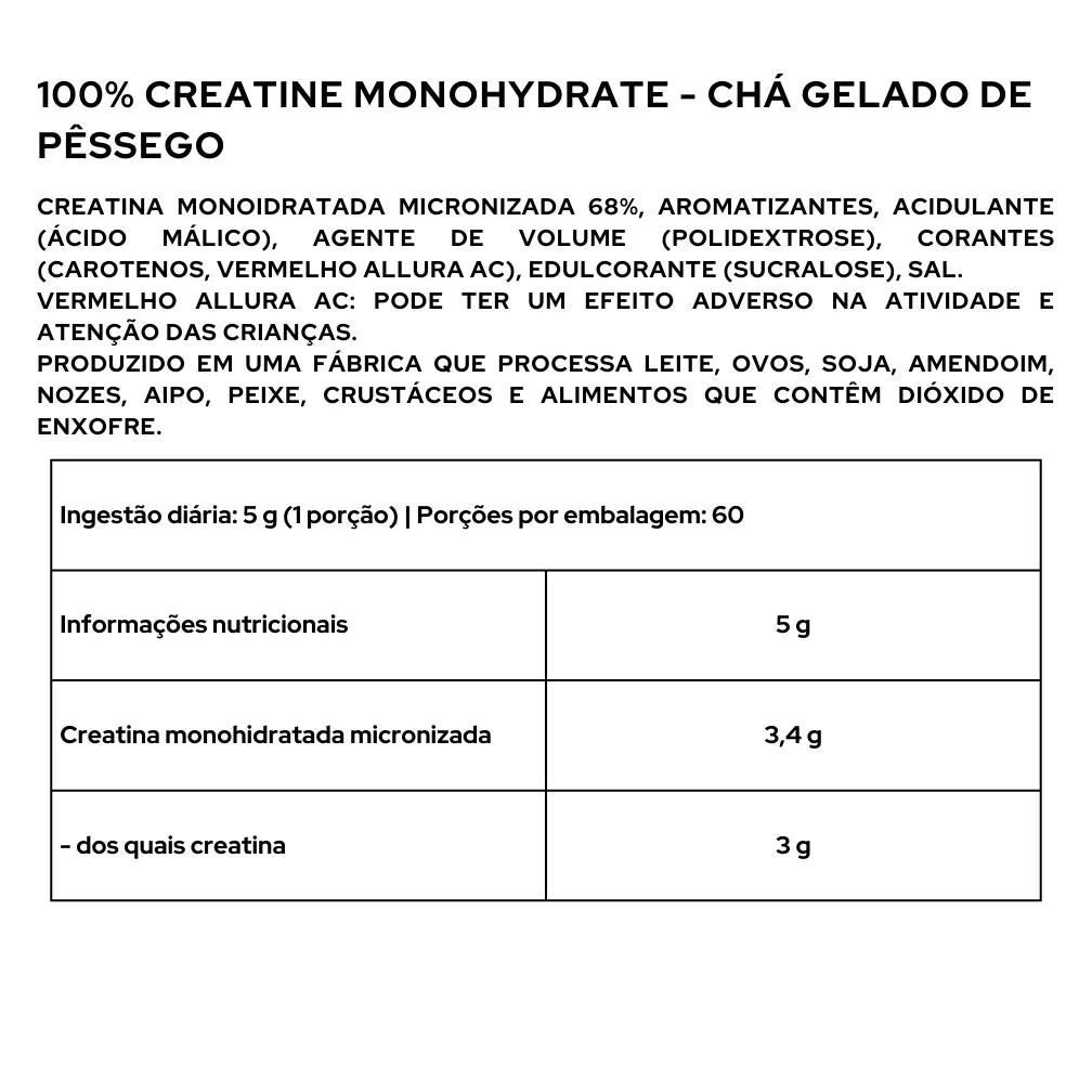 100% Creatine Monohydrate Com Sabor - 300g
