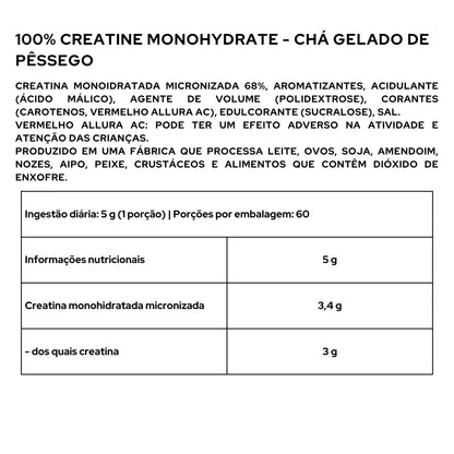 100% Creatine Monohydrate Com Sabor - 300g