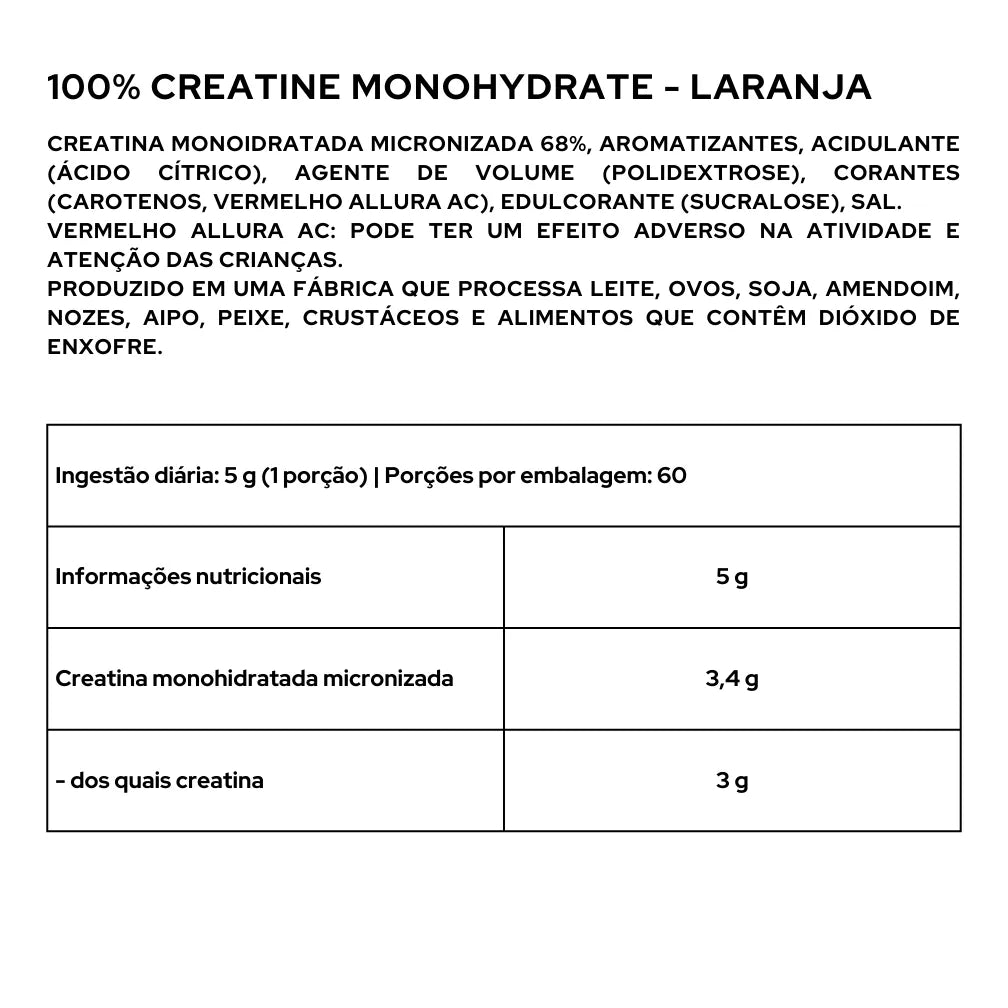 100% Creatine Monohydrate Com Sabor - 300g