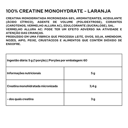 100% Creatine Monohydrate Com Sabor - 300g