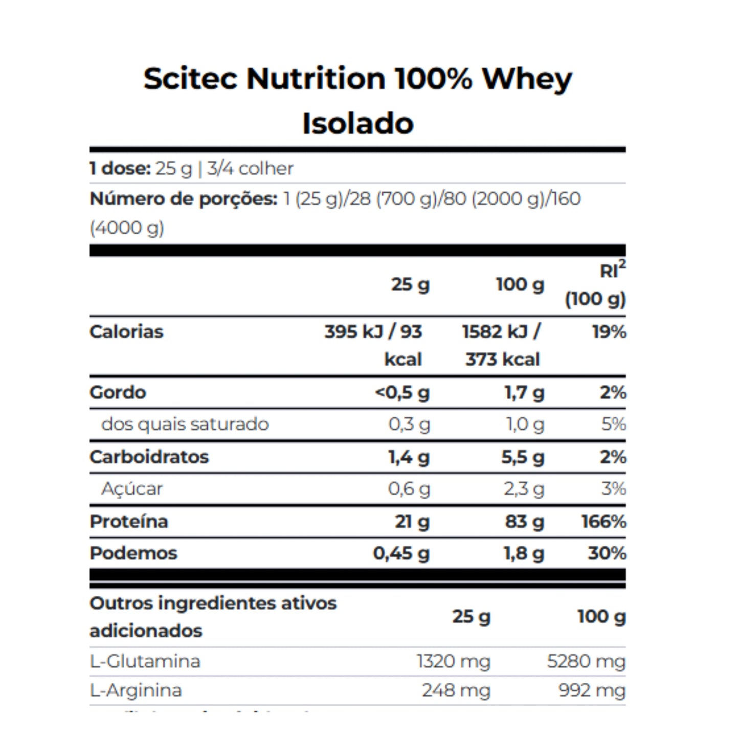 100% Whey Isolate - 700g