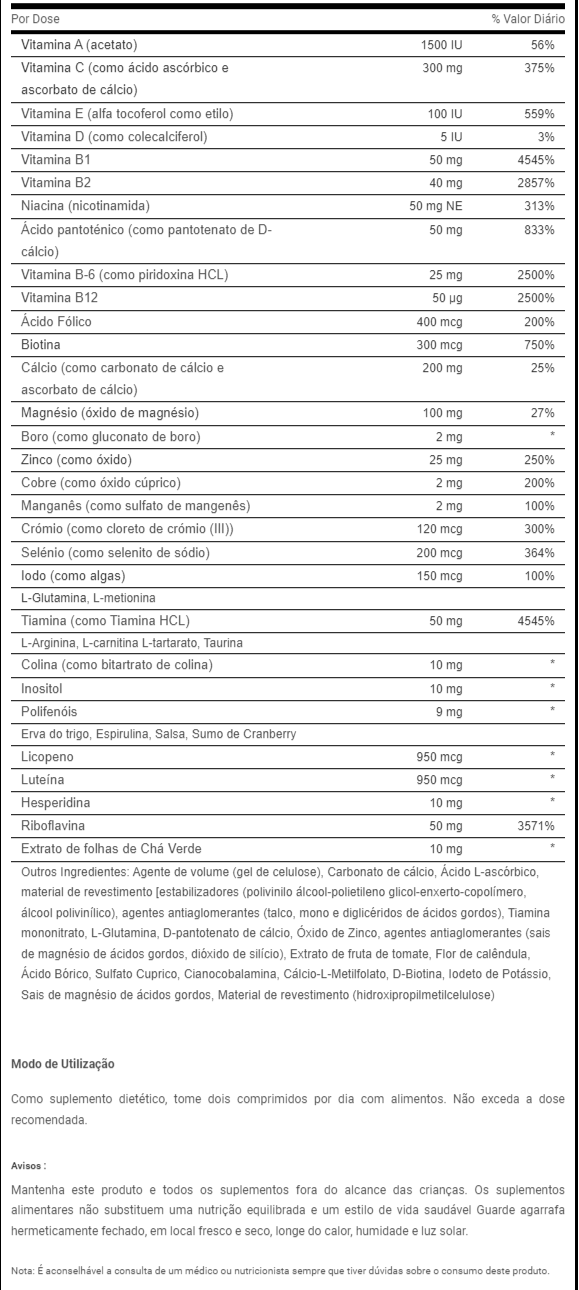 Multivitaminas para Homem 60 Comprimidos - BioTechUSA