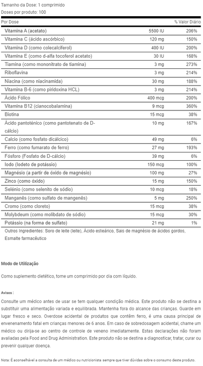 ONE A DAY 100 comprimidos - BioTechUSA