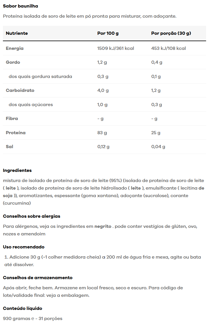 Gold Standard 100% Isolate Optimum Nutrition