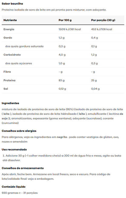 Gold Standard 100% Isolate Optimum Nutrition