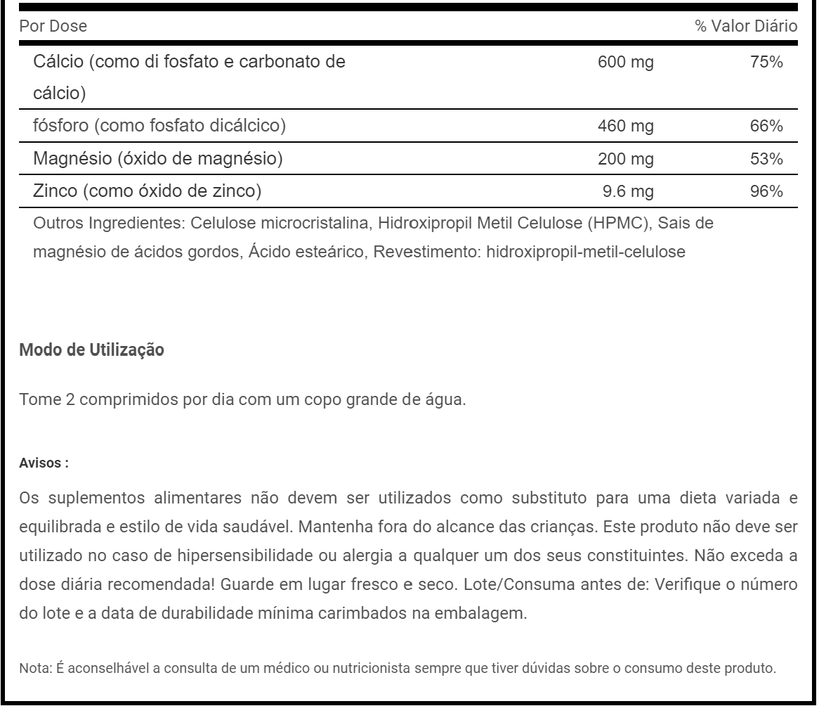 Calcio Zinc Magnesio 100 comprimidos - BioTechUSA