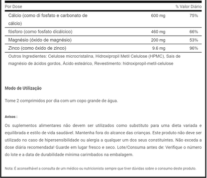 Calcio Zinc Magnesio 100 comprimidos - BioTechUSA