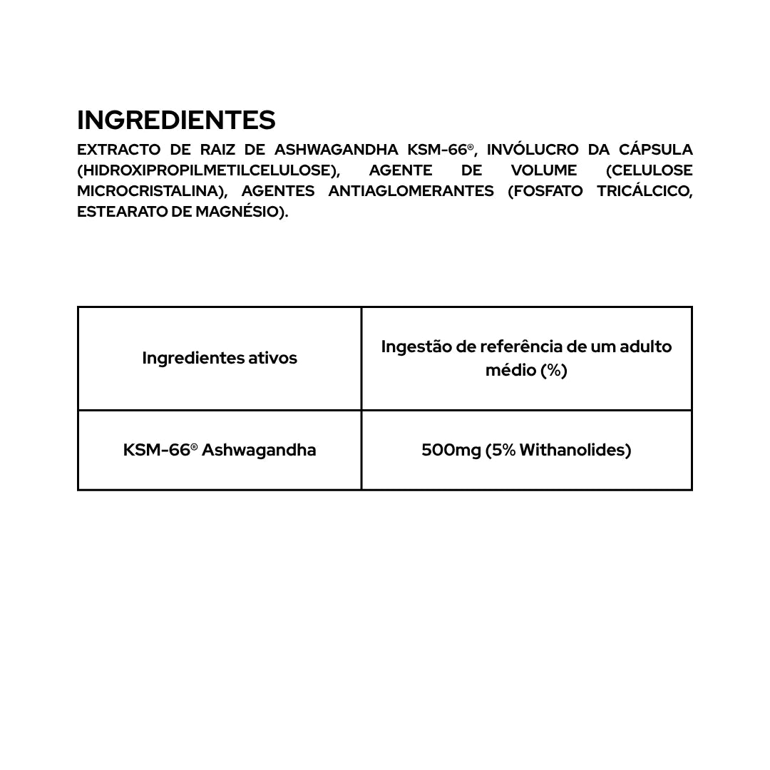 Ashwagandha KSM-66® - 60 Cápsulas