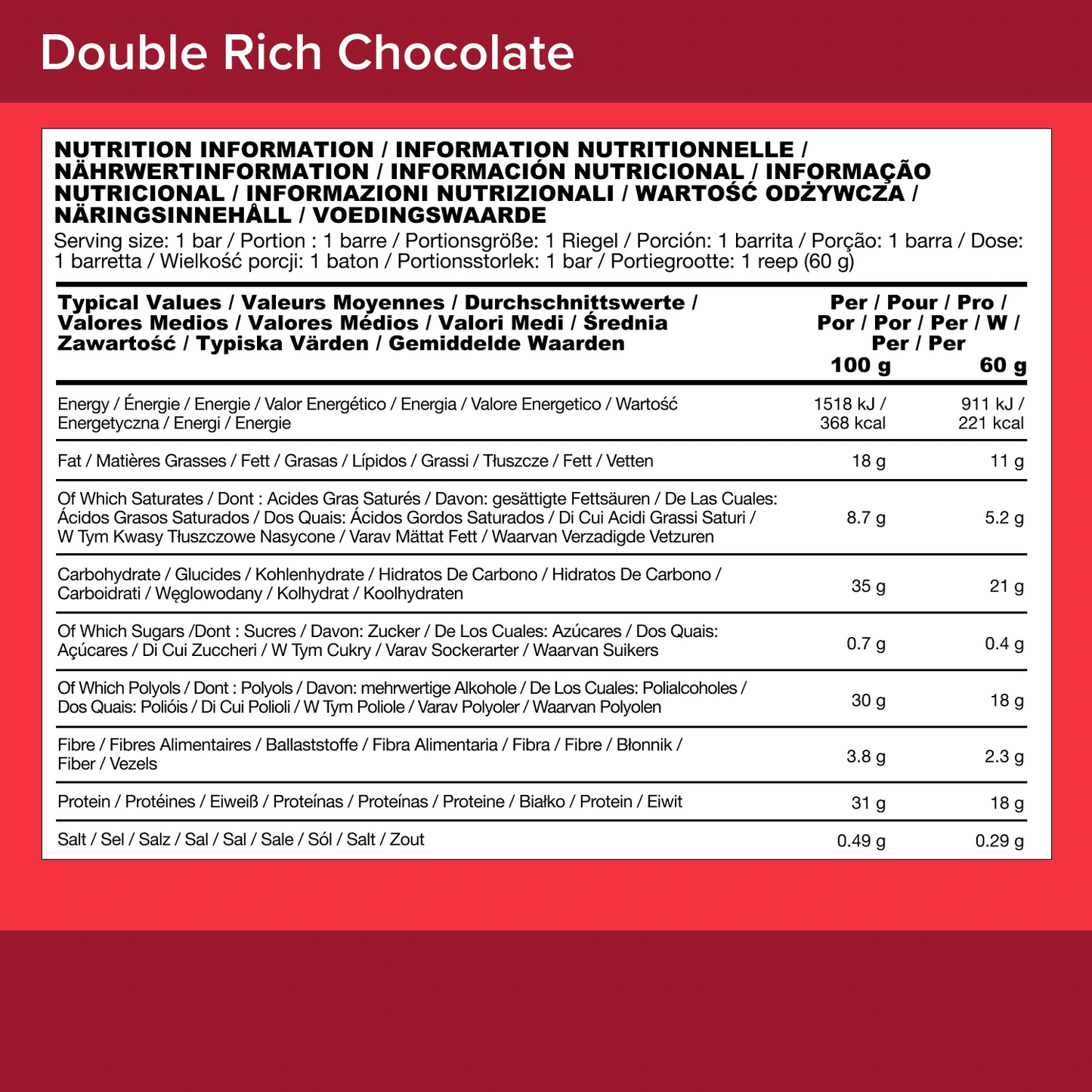 Double Rich Chocolate Plant Protein Bar