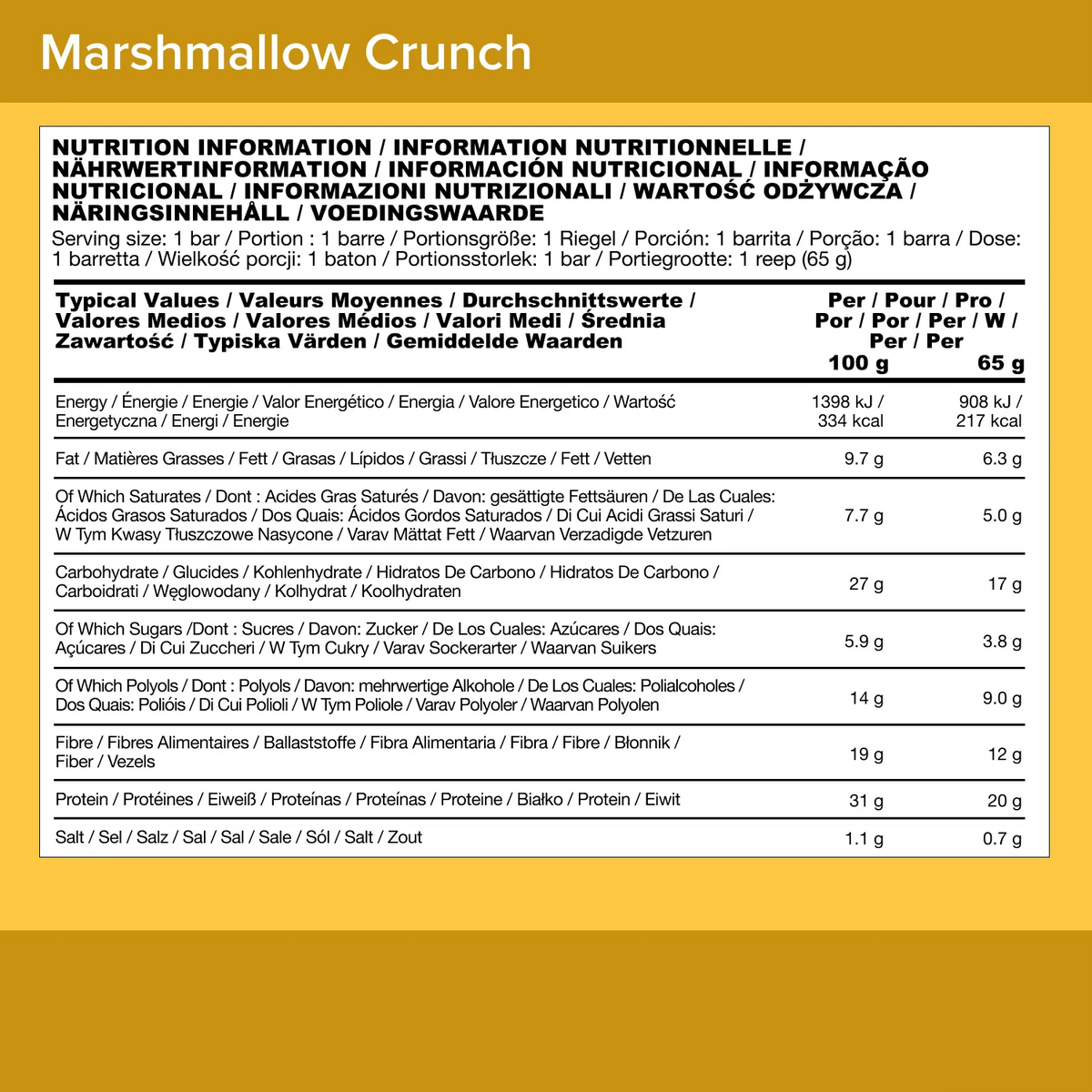 Marshmallow Crunch Protein Bar - 20g High Protein