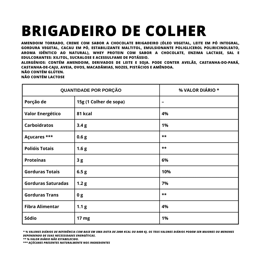 Manteiga de Amendoim Sabor Brigadeiro de Colher