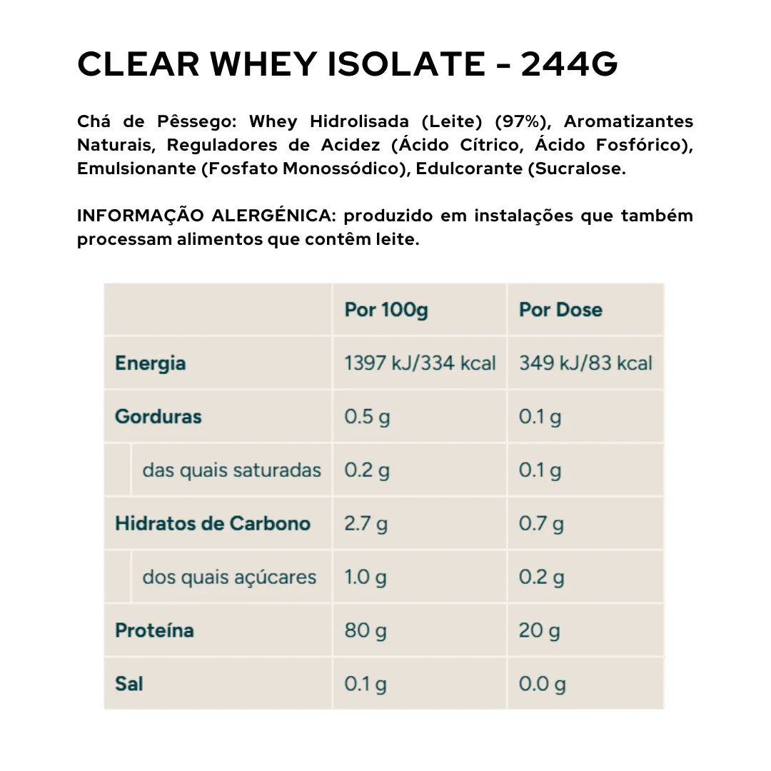 Clear Whey Isolate Myprotein Peach Tea - 244g