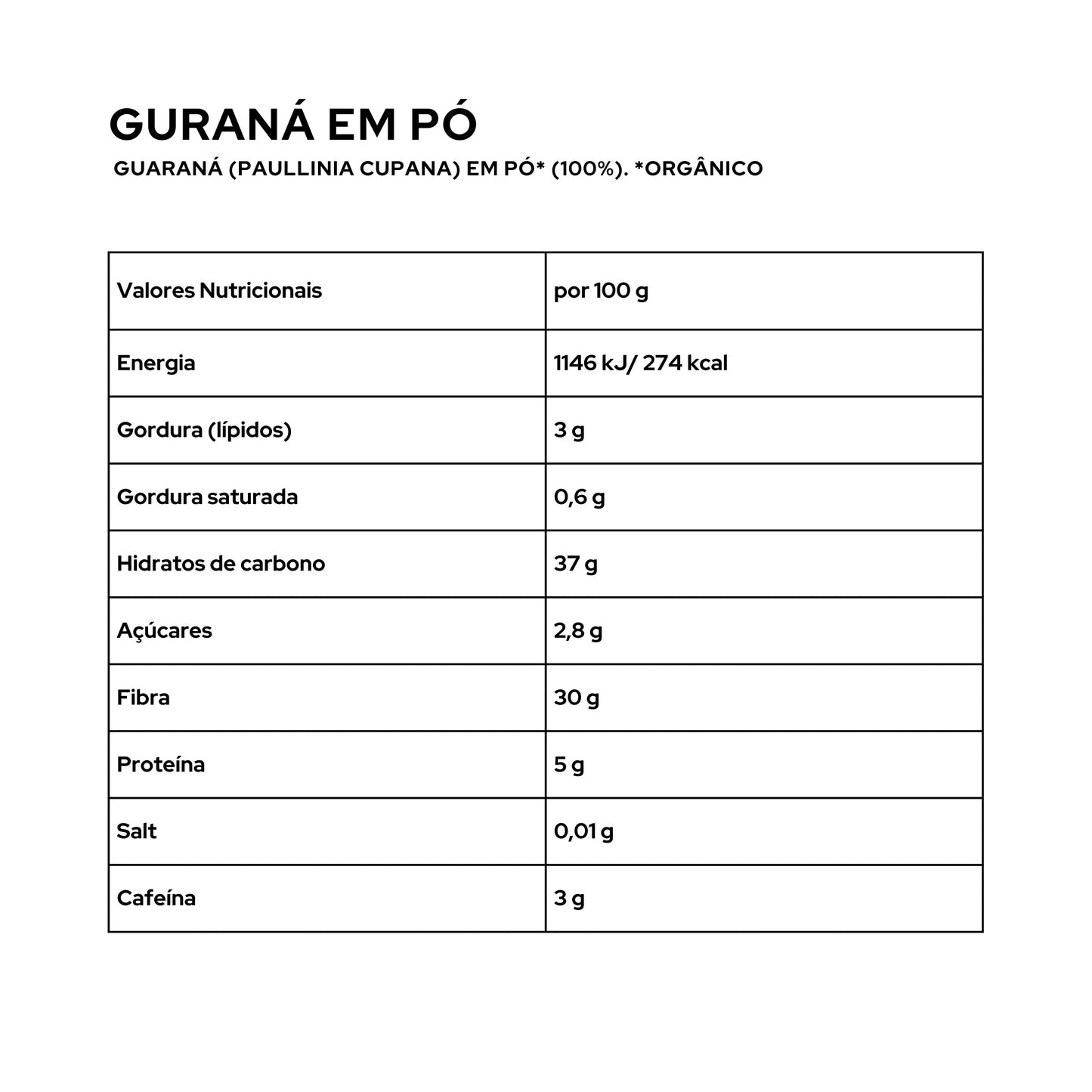 Guaraná Powder Bio - 125g