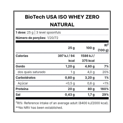 Iso Whey Zero Lactose Free Natural