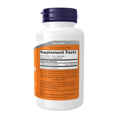 L-Arginine 500 mg - 100 Veg Capsules