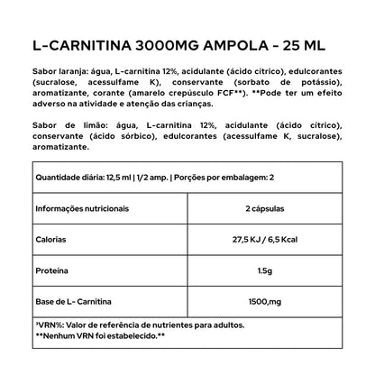 L-Carnitine 3000 Ampules - 25 ml