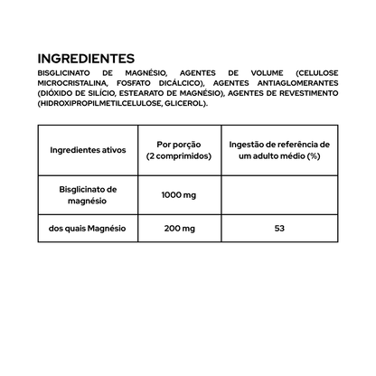 Magnésio Bisglicinato - 180 Tablets