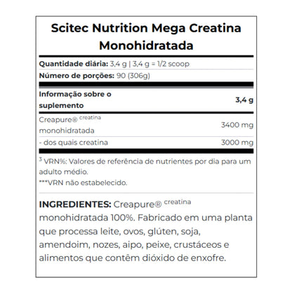 Mega Creatine Monohidrate Creapure - 306G