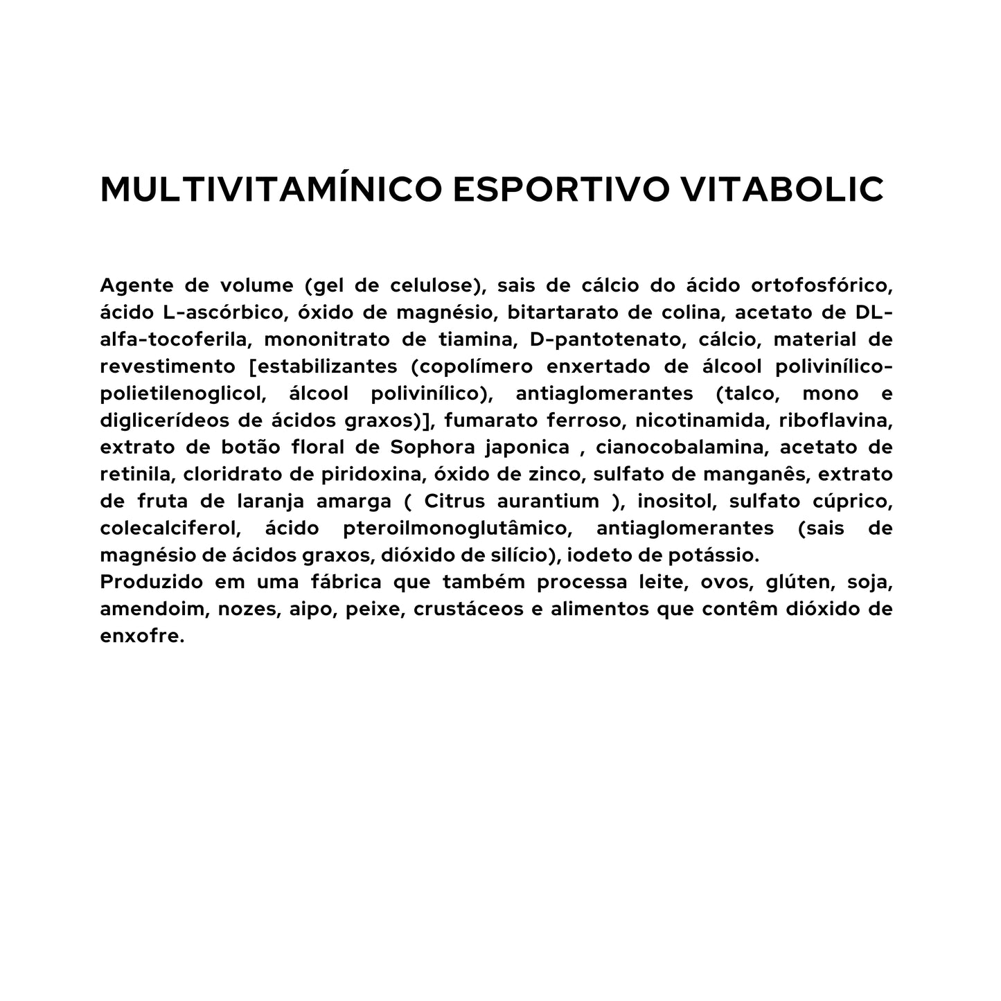 Multivitamínico esportivo Vitabolic - 30 comprimidos