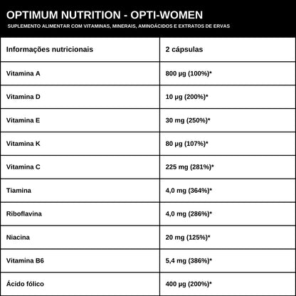 OPTI-WOMEN Multivitamínico Optimum Nutrition