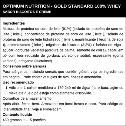 Whey Protein Gold Standard 100% Optimum Nutrition