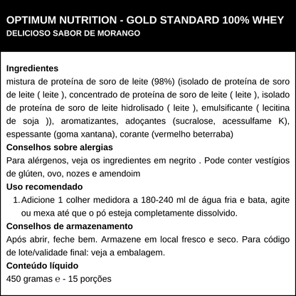 Whey Protein Gold Standard 100% Optimum Nutrition