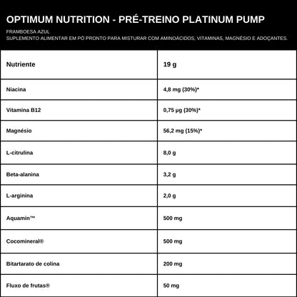 Platinum Pump Pre-workout Optimum Nutrition