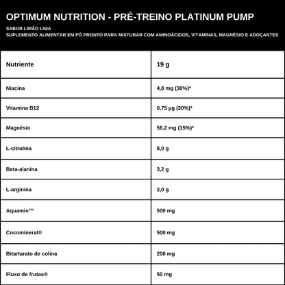 Platinum Pump Pre-workout Optimum Nutrition