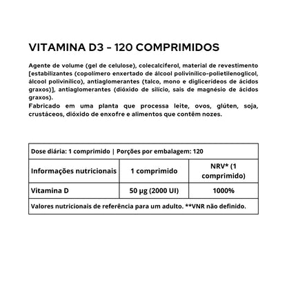 Vitamin D3 - 120 tablets