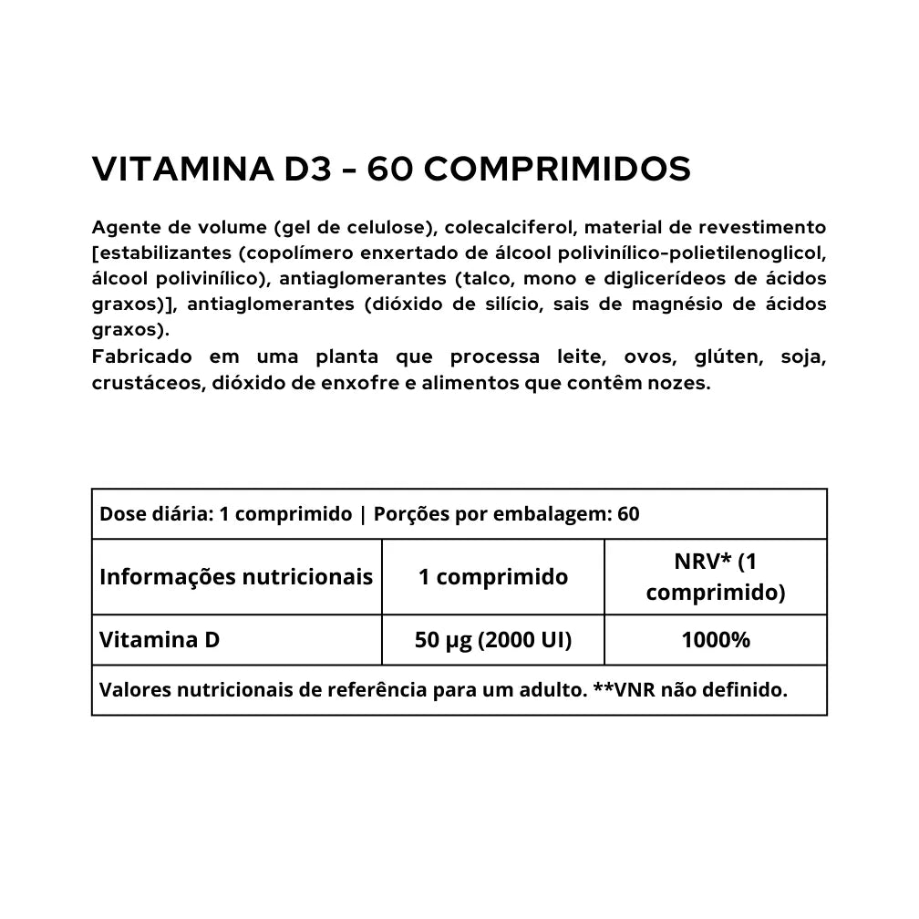 Vitamin D3 - 60 tablets